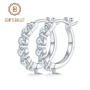 Silver Moissanite Hoop Earrings